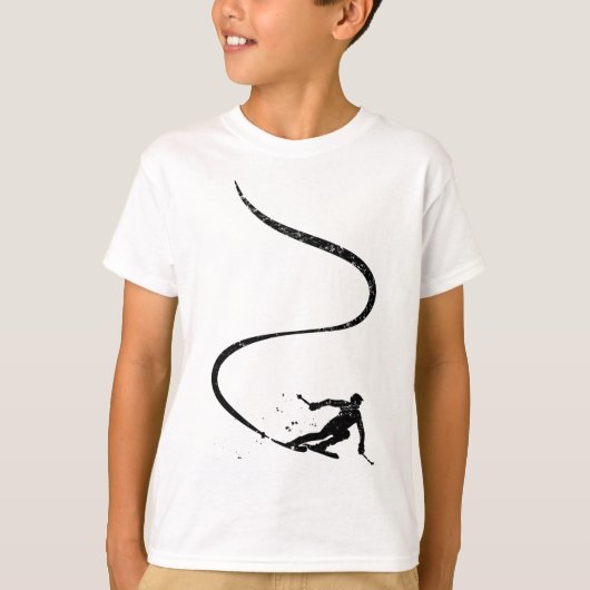 T-shirt Skiers Downhill Mountains Ski Sport Ski Skiing Gif (Devant)