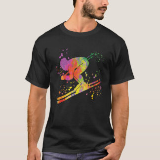 T-shirt Skieur Alpin Sports D'Hiver Ski Nordique
