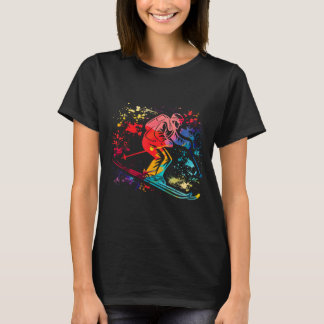 T-shirt skieur alpin sports d'hiver ski nordique skieur al