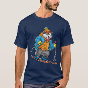 T-shirt Skieur blaireau ski sports d'hiver