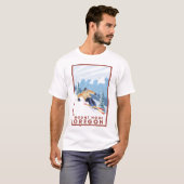 T-shirt Skieur de neige de Downhhill - capot de bâti, (Devant entier)