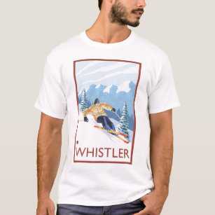 T-shirt Skieur de neige de Downhhill - Whistler, AVANT