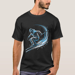 T-shirt skieur de ski acrobatique action sports d'hiver ar