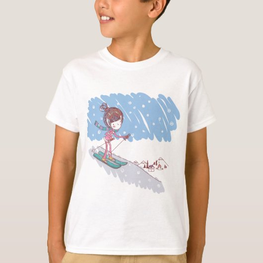 T-shirt Skiier mignon (Devant)