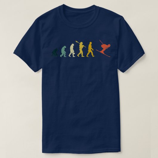 T-shirt Skiing Evolution  for Skiiers and Ski Lover  (Design devant)