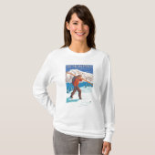 T-shirt Skis de transport de neige de skieur - Montana (Devant entier)