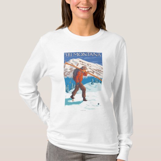 T-shirt Skis de transport de neige de skieur - Montana (Devant)