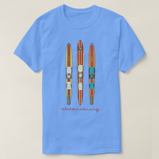 T-shirt Skis d'eau Vintage classique (Design devant)