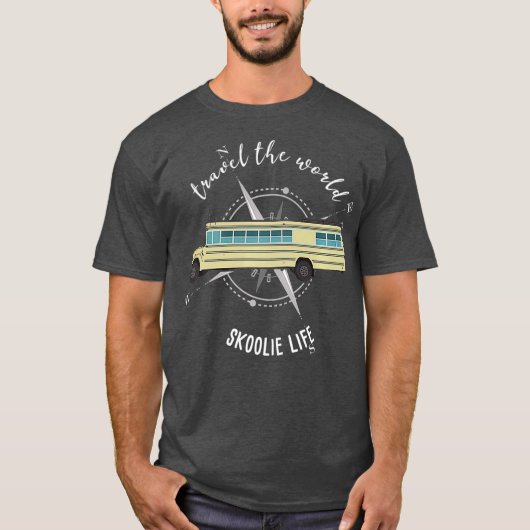 T-shirt Skoolie Life Converti Bus scolaire Voyage (Devant)