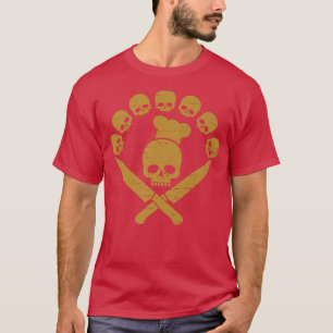 T-shirt skulcrossed knifes bbbq cooking humor sskul
