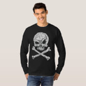 T-shirt Skull And Bones Geometric Bizarre Dark (Devant entier)