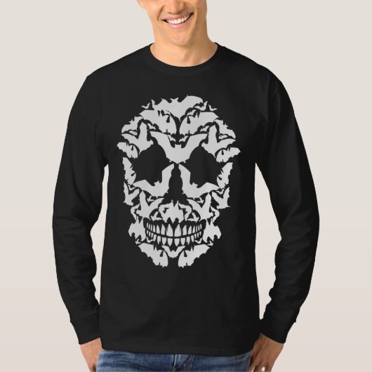 T-shirt Skull Bat Skeleton Halloween Costume effrayant Car (Devant)