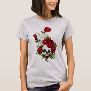 T-Shirt Skull-bloemen