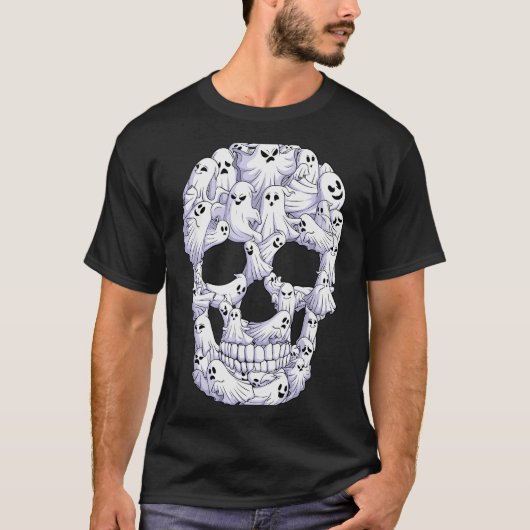 T-shirt Skull Boo Ghost Funny Boo Ghosts Halloween Costume (Devant)