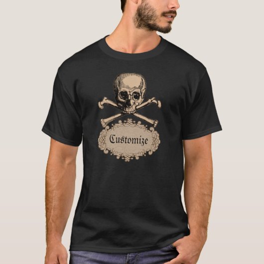 T-shirt Skull & Crossbones personnalisés (Devant)