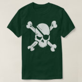 T-shirt Skull Crossbones Skeleton Cool Pirate Logo Pirate  (Design devant)