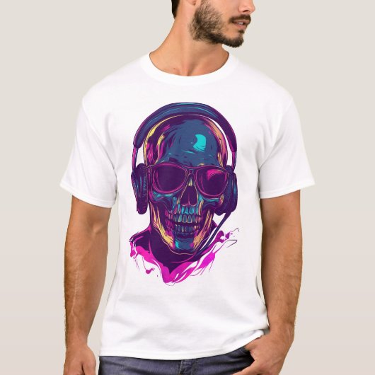 T-shirt Skull DJ Vibes (Devant)