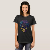 T-shirt Skull Flower Pot Growing Succulents Plants And Her (Devant entier)