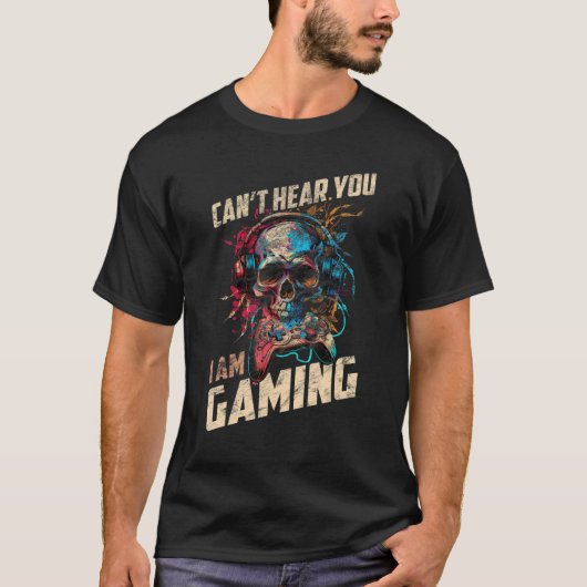 T-shirt Skull Gaming I Paused My Game to Be Here Great for (Devant)