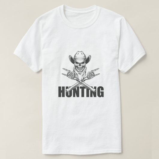 T-shirt Skull Hunter – Implacable et Rebelle (Design devant)