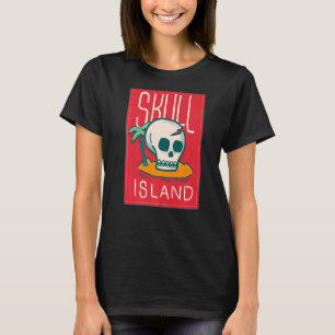 T-shirt Skull Island Hawaii Beach Palm Tree Tropical Summe