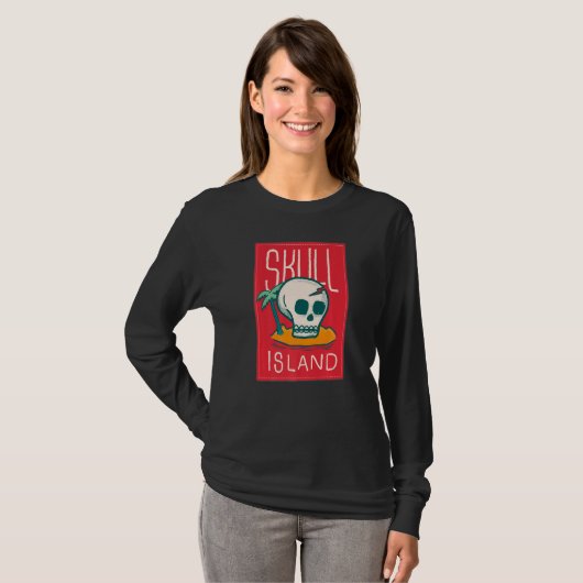 T-shirt Skull Island Hawaii Beach Palm Tree Tropical Summe (Devant entier)