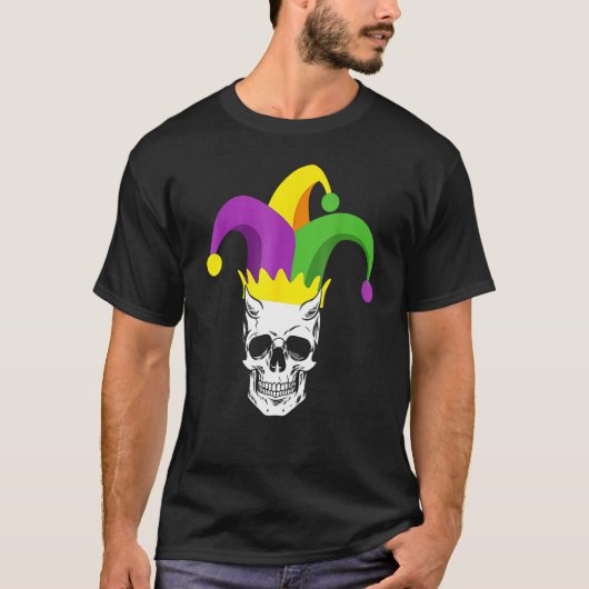 T-shirt Skull Jester Casquette Funny Parade Costume Funny  (Devant)