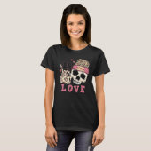 T-shirt Skull Love Anti Valentines Day Leopard Skeleton Ha (Devant entier)