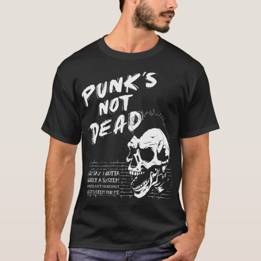 T-shirt Skull Punk Rock - Punk n'est pas mort - Old Punks (Devant)