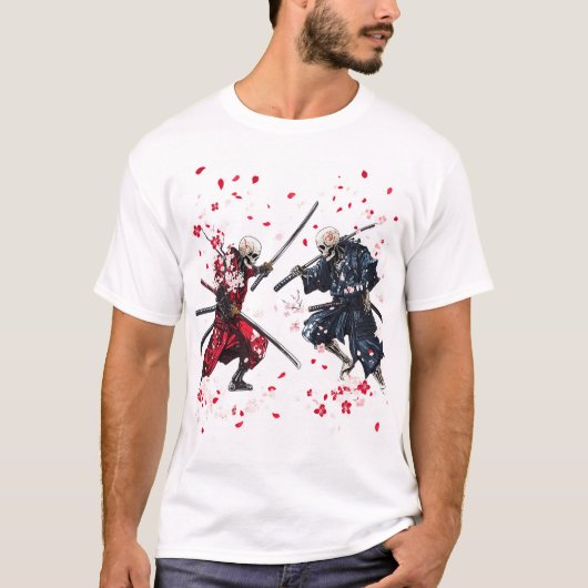 T-shirt Skull Samurai Duel (Devant)