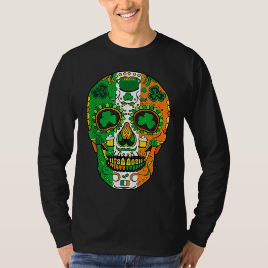 T-shirt Skull St Patricks Day Irish  Saint Patricks Day of (Devant)