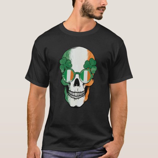 T-shirt Skull St Patricks Day Irish Saint Patricks Skull (Devant)
