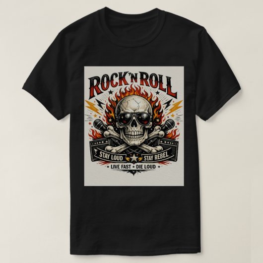 T-shirt Skull Star : Le Graphisme Rock & Roll Ultime (Design devant)