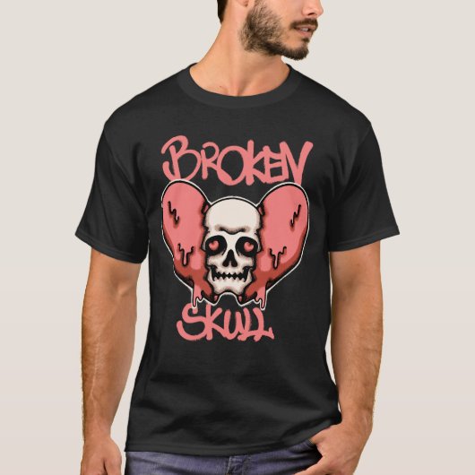 T-shirt Skull with Dripping Broken streetwear  (Devant)
