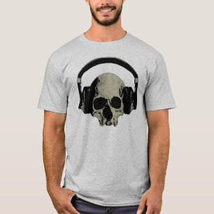 T-shirt skull with headphones
