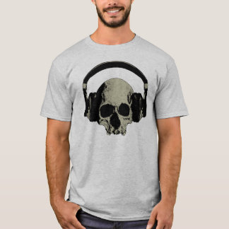 T-shirt skull with headphones