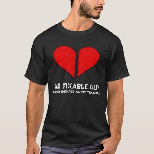 T-shirt Skullnskin Graphics The Fixable Guy (Broken Heart) (Devant)