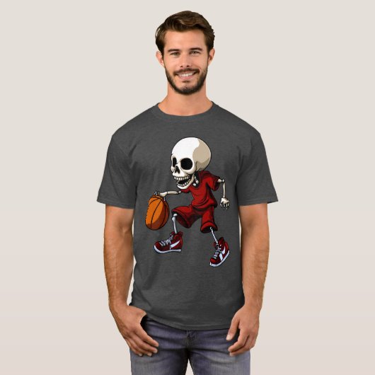 T-shirt Skulls basketball player / basketball skull T-Shir (Devant entier)