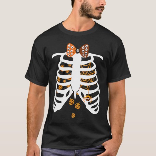 T-shirt Skulls Bow Tie Skeleton Xray Rib Cage  Kids Adults (Devant)