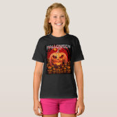 T-shirt SKULLS citrouilles SKELETON HALLOWEEN (Devant entier)