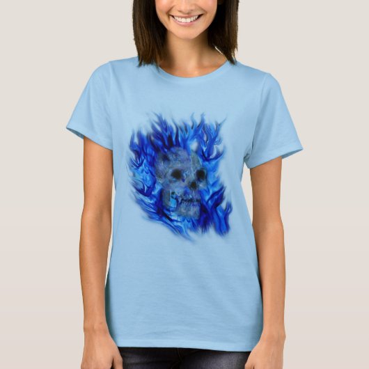 T-shirt SKULT & BLUE FLAMES Aaryn Steele Art Top (Devant)