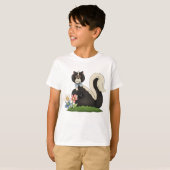 T-shirt Skunk Avec Fleurs (Devant entier)