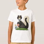 T-shirt Skunk Avec Fleurs (Devant)