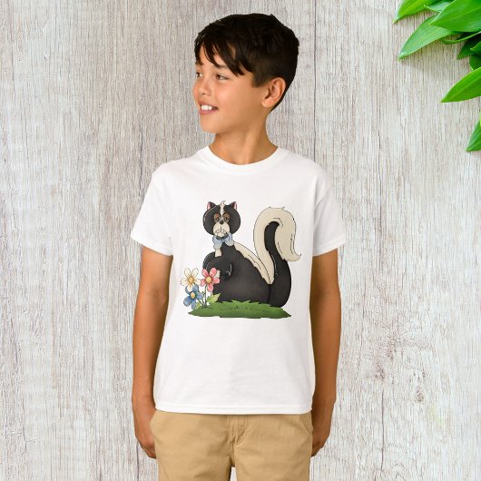 T-shirt Skunk Avec Fleurs