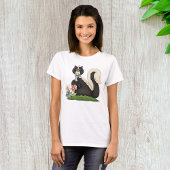 T-shirt Skunk Avec Fleurs