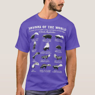 T-shirt Skunk Tail Skunks Of The World Mephitidae Skunk Wh