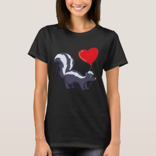 T-shirt Skunk With Heart Balloon Valentines Day Love Boys