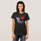 T-shirt Skunk With Heart Balloon Valentines Day Love Boys (Devant entier)