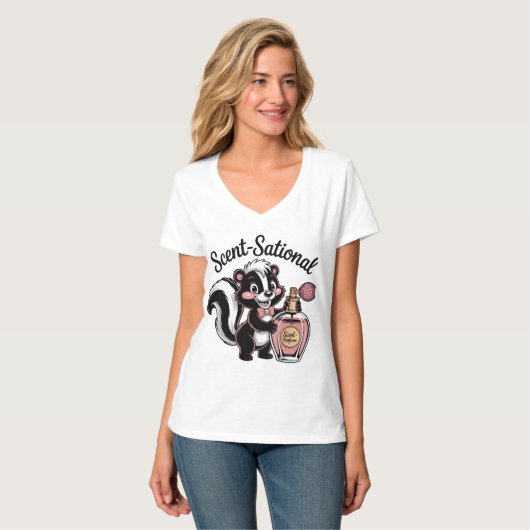 T-shirt Skunk with Perfume Bottle Design (Devant entier)