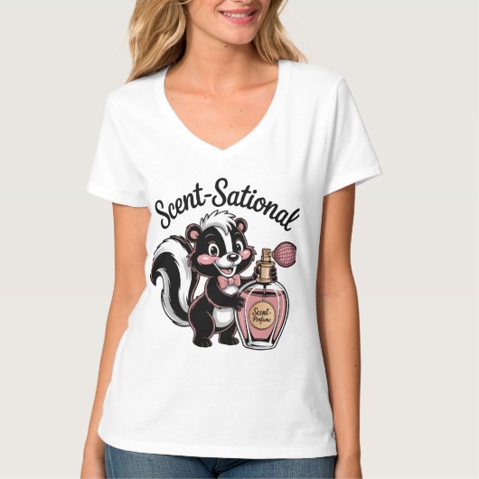 T-shirt Skunk with Perfume Bottle Design (Devant)